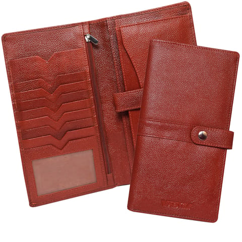 ABYS Genuine Leather Brown Passport Wallet/Document Holder for Travel/Multiple Passport & Card Slots