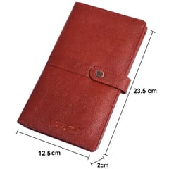 ABYS Genuine Leather Brown Passport Wallet/Document Holder for Travel/Multiple Passport & Card Slots