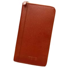 ABYS Genuine Leather RFID Protected Bombay Brown Document||Passport||Credit,Debit,ATM Card Holder||Cheque Book||Passbook Holder for Men and Women
