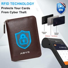 ABYS RFID Protected Leather 9 Slots Card Holder For Men & Women
