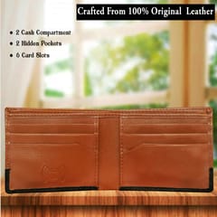 MATSS RFID Protected Tan-Black Original Leather Wallet For Men