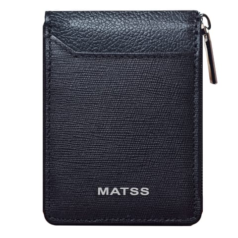 MATSS RFID Protected Leather 11 Slots Black Colour Card Holder For Men & Women