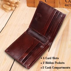 MATSS RFID Protected Metallic Logo Two tone Burgundy Colour Leather Wallet For Men