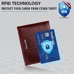 MATSS RFID Protected Metallic Logo Two tone Burgundy Colour Leather Wallet For Men