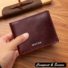 MATSS RFID Protected Metallic Logo Two tone Burgundy Colour Leather Wallet For Men