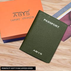 ABYS Suffiano Print Leather Olive Passport Holder