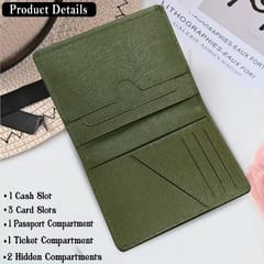 ABYS Suffiano Print Leather Olive Passport Holder