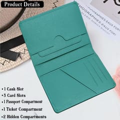 ABYS Suffiano Print Leather Teal Passport Holder