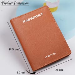 ABYS Suffiano Print Leather Tan Passport Holder