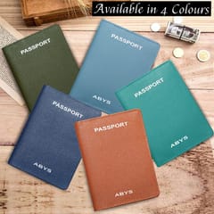 ABYS Suffiano Print Leather Tan Passport Holder