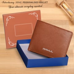 ABYS Genuine Leather Personalised Tan Wallet For Men