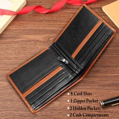 ABYS Genuine Leather Personalised Tan Wallet For Men