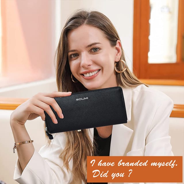 ABYS Personalised Black Premium N.D.M Leather RFID Protected Wallet For Women, Women Clutch