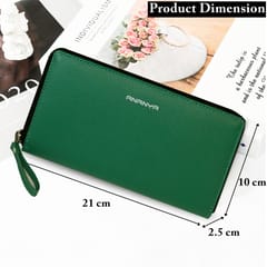 ABYS Personalised Green Premium N.D.M Leather RFID Protected Wallet For Women, Women Clutch