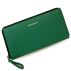 ABYS Personalised Green Premium N.D.M Leather RFID Protected Wallet For Women, Women Clutch