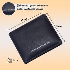 ABYS Personalised Genuine Leather Black RFID Protected Men's Wallet,Purse for Men