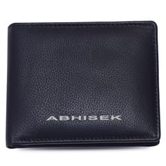 ABYS Personalised Genuine Leather Black RFID Protected Men's Wallet,Purse for Men