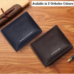 ABYS Personalised Genuine Leather Black RFID Protected Men's Wallet,Purse for Men