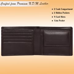 ABYS Personalised Name Genuine Leather Chocolate RFID Protected Men's Wallet,Money Bag Purse For Men(Pack Of 1)