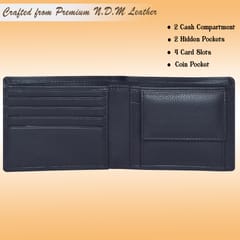 ABYS Personalised Name Genuine Leather Black RFID Protected Men's Wallet,Money Bag Purse For Men(Pack Of 1)