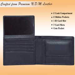 ABYS Personalised Genuine Leather Black RFID Protected Men's Wallet,Money Bag,Purse,Pocket Wallet For Men (Pack Of 1)