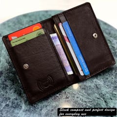 MATSS Genuine Leather RFID Protected Brown Card Holder(Upto Hold 14 Cards)