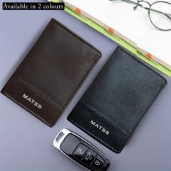 MATSS Genuine Leather RFID Protected Brown Card Holder(Upto Hold 14 Cards)