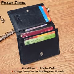 MATSS Genuine Leather RFID Protected Black Card Holder(Upto Hold 14 Cards)