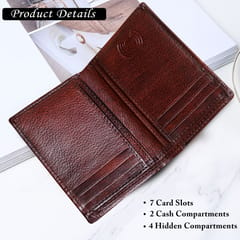 MATSS Genuine Leather Dark Brown Card Holder