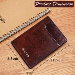 MATSS Genuine Leather Dark Brown Card Holder