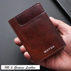 MATSS Genuine Leather Dark Brown Card Holder