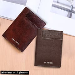 MATSS Genuine Leather Dark Brown Card Holder