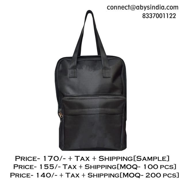 Canvas Black Shopping Bag