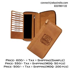 ABYS Hunter Leather RFID Protected Tan Passport Holder for Men and Women | Card Holder  |Passport Pouch | Family Travel Wallet