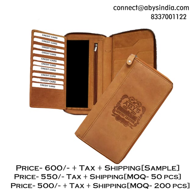 ABYS Hunter Leather RFID Protected Tan Passport Holder for Men and Women | Card Holder  |Passport Pouch | Family Travel Wallet