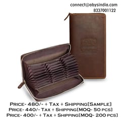 ABYS Genuine Leather Wine 27 Slots Card Holder