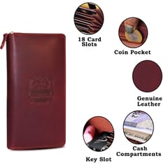 ABYS Genuine Leather Wine 18 Slots Card Holder