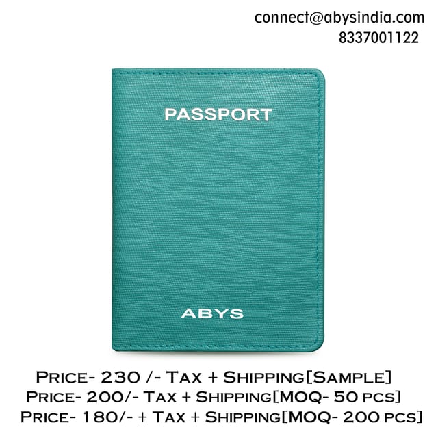 ABYS Suffiano Print Leather Teal Passport Holder