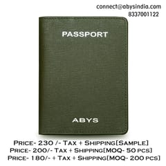 ABYS Suffiano Print Leather Olive Passport Holder