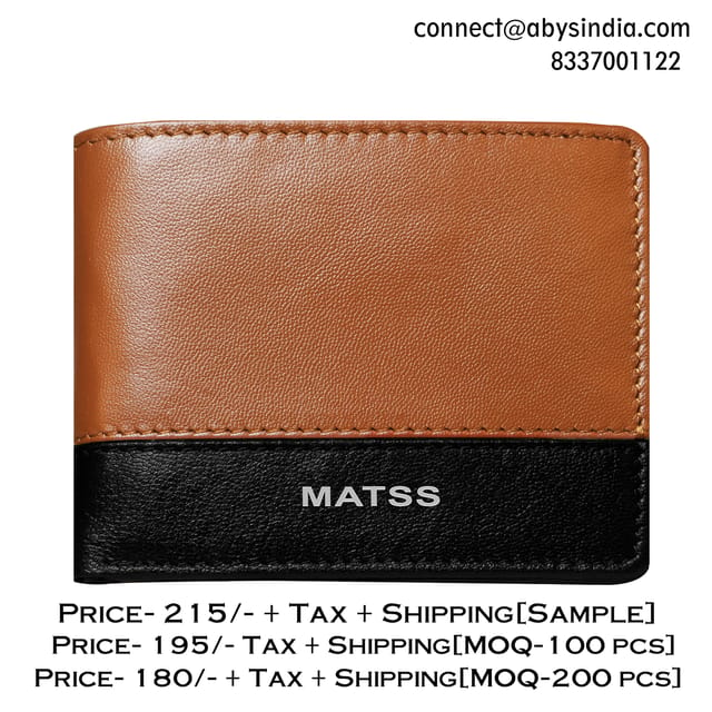 MATSS RFID Protected Tan-Black Original Leather Wallet For Men