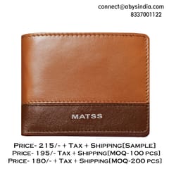 MATSS RFID Protected Tan-Cognac Original Leather Wallet For Men