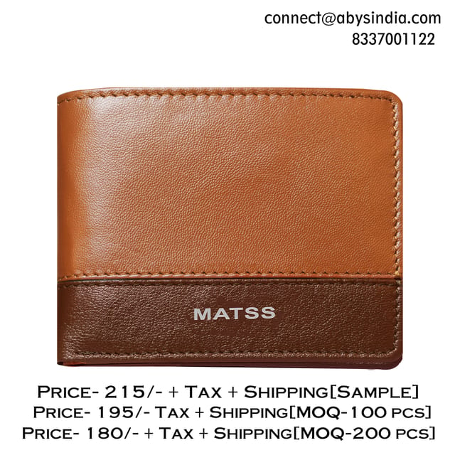 MATSS RFID Protected Tan-Cognac Original Leather Wallet For Men