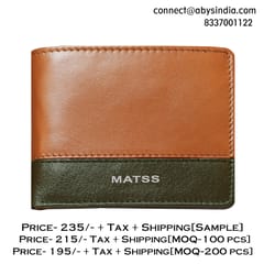 MATSS RFID Protected Tan-Olive Original Leather Wallet For Men