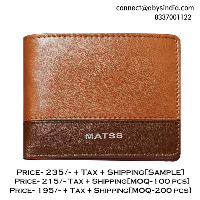 MATSS RFID Protected Tan-Cognac Original Leather Wallet For Men