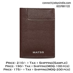 MATSS Genuine Leather Chocolate Brown Card Holder[Sample]