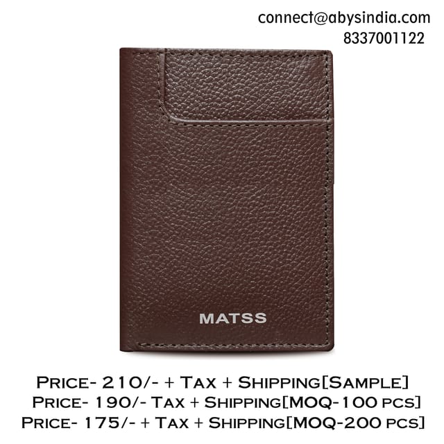 MATSS Genuine Leather Chocolate Brown Card Holder[Sample]