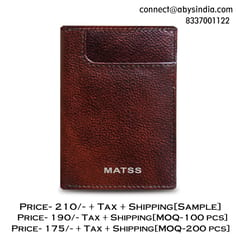 MATSS Genuine Leather Dark Brown Card Holder