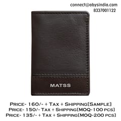 MATSS Genuine Leather RFID Protected Brown Card Holder(Upto Hold 14 Cards)