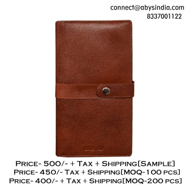 ABYS Genuine Leather Brown Passport Wallet/Document Holder for Travel/Multiple Passport & Card Slots