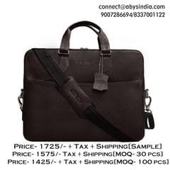 Genuine Leather 14 Inch Coffee Brown Laptop Bag